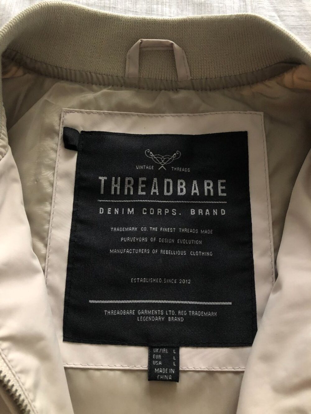 Threadbare beige bomber jacket - Picture 3 of 8